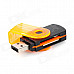 Portable 4-in-1 Card Reader w/ TF / Micro SD / M2 / MS / SD - Black + Orange (32G Max.)