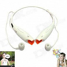 LG HBS-700 Bluetooth V2.1 Wireless Stereo Headset Headphone w/ Microphone - White + Orange