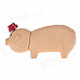 Creative Cute Pig Style Zinc Alloy Windproof Dual Flame Butane Lighter - Apricot