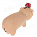 Creative Cute Pig Style Zinc Alloy Windproof Dual Flame Butane Lighter - Apricot