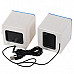 JEWAY JS5206 Mini USB Portable Music Speaker for PC / Laptop - White + Blue + Multi-Colored