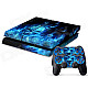 Pacers F100001 Blue Flame Skull Pattern Dustproof Waterproof Protective Skin for PS4 Controller