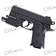 Mini 6mm Pistol Spring-load BB Gun Toy with Laser Sight and Blue Light Flashlight