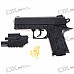 Mini 6mm Pistol Spring-load BB Gun Toy with Laser Sight and Blue Light Flashlight