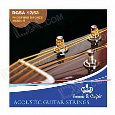 DEDO MA-70 Acoustic Guitar Nylon + Steel 6 String Guitar Strings - White + Transparent (6 PCS)