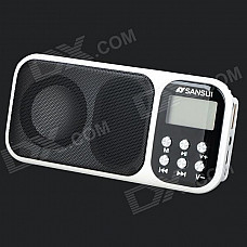 1.2" LCD Portable Media Player Speaker w/ FM / TF / USB - White + Black + Multi-Colored