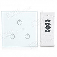 Touch 3-Wire Wall Remote Switch w/ Remote Controller - White (1 x 23A)