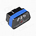 Vgate New Super Mini iCar2 Vehicle Wi-Fi OBD-II Code Diagnostic Tool / Clearer - Black + Blue