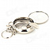 Mini Portable Stainless Steel Ashtray Keychain - Silver