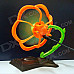 Plum Blossom Tree Style 5-Blade 2-Mode USB Fan - Orange + Brown + Green