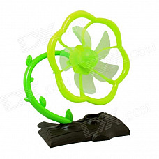 Plum Blossom Tree Style 5-Blade 2-Mode USB Fan - Brown + Green
