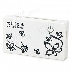 6-IN-1 Mini USB2.0 Card Reader - White + Black