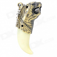 Jiahui A222 Stylish Tiger Teeth Refillable Windproof Jet Lighter - White + Bronze