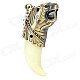 Jiahui A222 Stylish Tiger Teeth Refillable Windproof Jet Lighter - White + Bronze