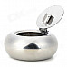 Drum Shaped Stainless Steel Ashtray w/ Cover - Silver