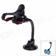 S022 Universal Suction Cup Car Plastic Holder for GPS / Mobile Phone / MP4 / PDA / PSP - Black + Red