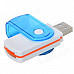 4-in-1 USB 2.0 TF / MS / M2 / SD Card Reader - White + Blue (32GB)