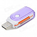 4-in-1 USB 2.0 TF / MS / M2 / SD Card Reader - White + Purple (32GB)