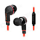 MAIBOSI MA-513 Stylish In-Ear Flat Cable Earphones w/ Microphone - Black + Red (3.5mm Plug / 124cm)