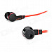 MAIBOSI MA-513 Stylish In-Ear Flat Cable Earphones w/ Microphone - Black + Red (3.5mm Plug / 124cm)