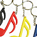 DEDO MG-58 Music Notes Styled PVC Key Chains - White + Black + Multicolored (4 PCS)