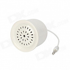 Mini Rechargeable Hi-Fi 2.5W Speaker - White (3.5mm Plug / 9cm-Cable)