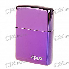 Genuine Zippo Copper Oil Lighter - Abyss Logo (Purple)