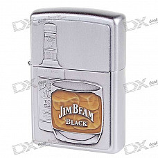 Genuine Zippo Copper Oil Lighter - Winebottle + Glass (Silver)