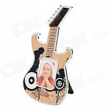 Cute Guitar Style Photo Frame - Black + Beige