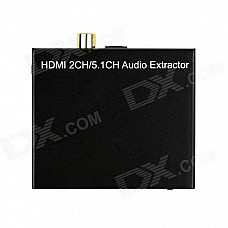 HDMI 2-CH / 5.1-CH Audio Digital Stereo Extractor Splitter w/ SPDIF Fiber / Coaxial 3.5mm Jack