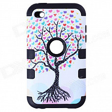 Love Heart Tree Style Protective Silicone Case for IPOD Touch 4 - Black and White