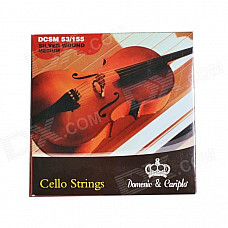 DEDO MA-73 Cello Strings + Steel 4-String Cello Strings - Silver (4 PCS)