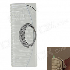 Handbag Style Windproof Butane Lighter - White + Silver