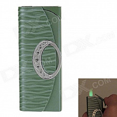 Handbag Style Windproof Butane Lighter - Green + Silver