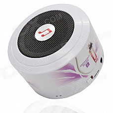 SJL-07 Mini Music Speaker w/ FM / USB / TF Slot - White