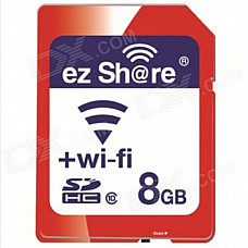 ez Share SDHC Bandwidth 54Mbps Wi-Fi SD Card Memory Card - Red (Class 10 / 8GB)