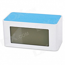 DiSun 3320 3W 2.1-CH 4" LCD Sensing Speaker w/ FM / Temperature / Time / Alarm Clock - Blue + White