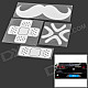 DIY 4-in-1 Band-Aid + Mustache + Angry Style Car Reflective Stickers Set - Silver White