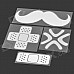 DIY 4-in-1 Band-Aid + Mustache + Angry Style Car Reflective Stickers Set - Silver White