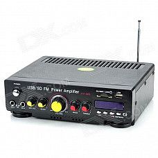 TZ-800 100W 2-CH Hi-Fi Amplifier MP3 Player w/ SD / USB for Car / Motorcycle - Black