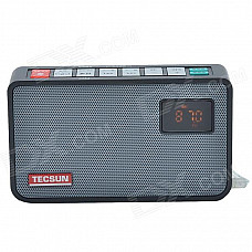 Tecsun ICR-100 1.1'' Screen Digital Multi-Media Music Player w/ FM / 2GB TF - Black + Silver Grey