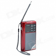 Tecsun A6 Digital Multi-Media Music Player Speaker w/ TF / FM Radio / Flashlight - Red