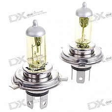 H4 100W Yellow Car Light Bulbs (2-Pack/DV 12V)