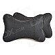 Comfortable PP Cotton Filler Super Fiber Surface Headrest Pillow for Car - Black + Khaki (2 PCS)