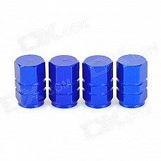 INFORMYI YFY-10 Aluminum Alloy Car Tire Valve Caps - Blue (4 PCS)