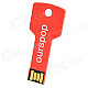 OURSPOP Key Style Hot Swapping USB 2.0 Flash Drive - Red (8GB)