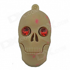 Skull Style USB 2.0 Flash Drive Disk - Khaki + Red (4GB)