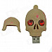 Skull Style USB 2.0 Flash Drive Disk - Khaki + Red (4GB)