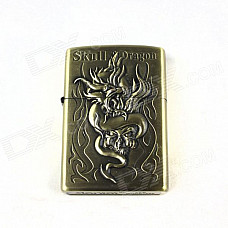 Creative Flame Dragon Pattern Lighter - Antique Brass