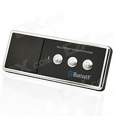 X3 Portable Rechargeable Bluetooth V4.0 Cell Phone Handsfree Speaker Car Kit - Black + Silver